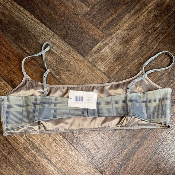 WeWoreWhat Women's Olive Cool Plaid Bra Top Size XL NWT - Picture 5 of 8